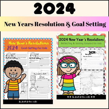 Preview of 2024 New Years Resolution&Goal Setting Bundle|Activity For Kids | January K-2nd