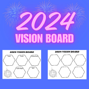 2024 New Years Vision Board and Resolutions Activity by Diana Hejtmanek