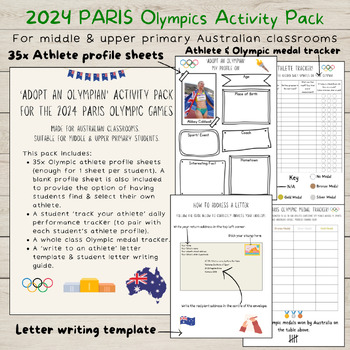 Preview of 2024 PARIS Olympic Games Activity Pack | Middle & Upper Primary | Australia