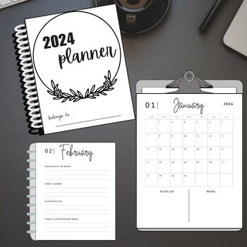 Preview of 2024 New Year Planner - Digital Printable Calendar