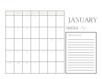 2024 Printable Calendar by TeacherSheets | TPT