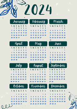 Preview of 2024 Printable Calendar: Year and Monthly Version