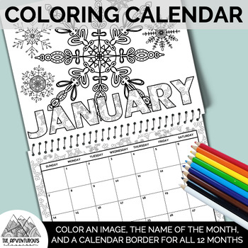 Preview of 2024 Printable Coloring Calendar