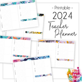 2024 Printable Teacher Diary Planner - Tropical Memphis - Blank