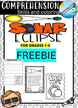 Preview of 2024 SOLAR ECLIPSE freebie - coloring , comprehension , writing activity
