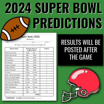 Preview of 2024 SUPER BOWL LVIII - Prediction Activity for Students