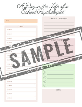 Preview of 2024 School Psychologist Daily Planner EDITABLE | Journal | Organization