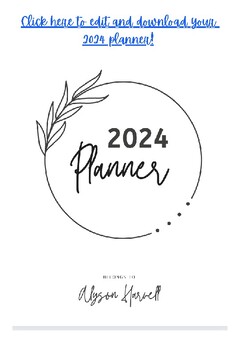 Preview of 2024 Simple Planner Editable in Canva