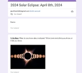 2024 Solar Eclipse: April 8th, 2024: High School Assignmen