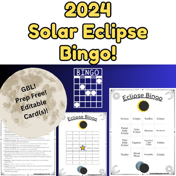 Preview of 2024 Solar Eclipse Bingo!