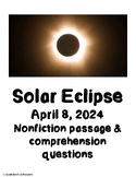 2024 Solar Eclipse Nonfiction Reading | Vocabulary | Quest