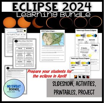 Preview of 2024 Solar Eclipse Science Learning Project, Printables and Activities Bundle