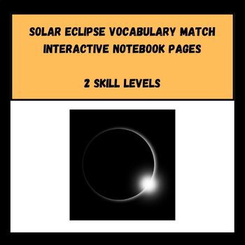 Preview of 2024 Solar Eclipse Vocabulary Match Interactive Notebook: CVI, Low Vision