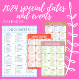 2024 Special Dates and Events Calendar