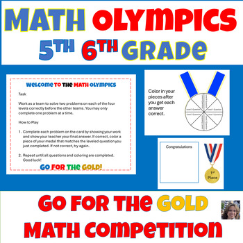 Preview of End of Year Countdown to Summer Last Week School Math 2024 Olympic Fun 5th 6th