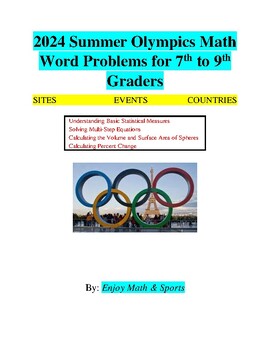 Preview of 2024 Summer Olympics Math Word Problems for 7th to 9th Graders