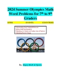 2024 Summer Olympics Math Word Problems for 7th to 9th Graders