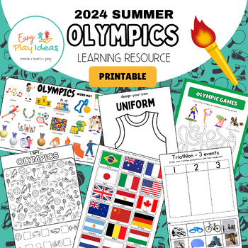 Preview of 2024 Summer Olympics Printable Activities, Games, Display Posters and More