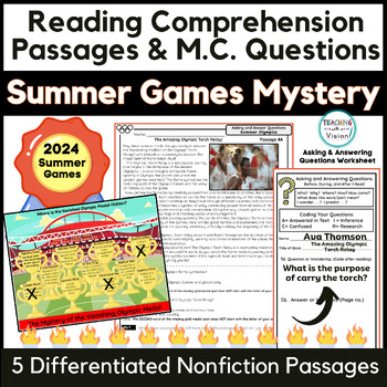 Preview of 2024 Summer Olympics Reading Comprehension Passages & Multiple Choice Questions