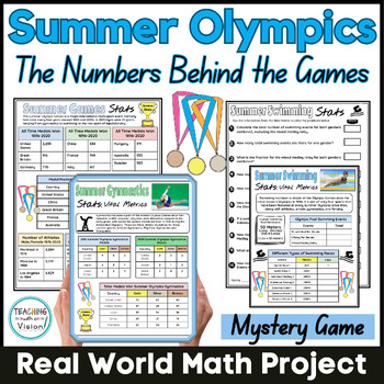 Preview of 2024 Summer Olympics Activities Real World Math Project Data Analysis G3-6