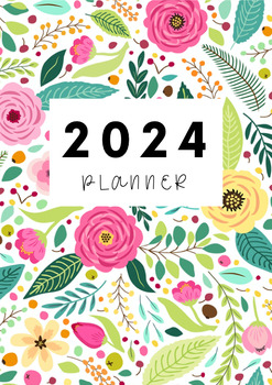 Preview of 2024 Teacher Planner Floral Print - Editable and Printable
