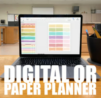 Preview of 2024 Teacher Planner. Editable digital or printable plan book. January-December