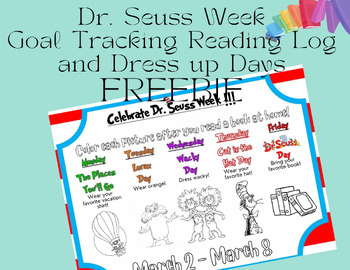 Preview of 2024 Read Across America/Dr. Seuss Week Dress Up and Reading Log