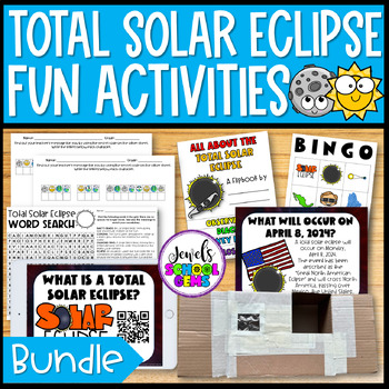 Preview of Total Solar Eclipse 2024 Activities Bundle | STEM Challenge and more