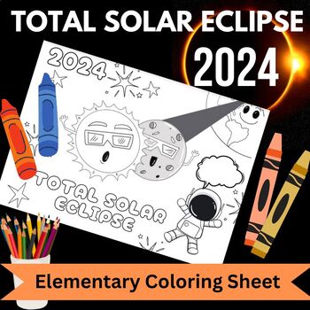 Preview of Post - 2024 Total Solar Eclipse Coloring Page (Coloring Activity Sheet)