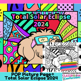 2024 Total Solar Eclipse Coloring Page Eclipse Pop Art Col