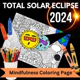 Post -2024 Total Solar Eclipse Mindfulness Coloring Page (