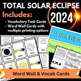 Post 2024 Total Solar Eclipse Vocabulary Task Cards & Word