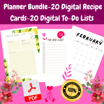 Preview of 2024 Ultimate Digital Planner Bundle, Recipe Bliss And Task Master To-Do