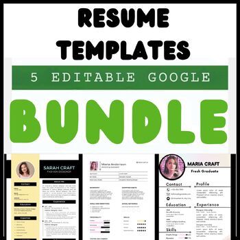 Preview of 2024 Ultimate Resume Templates Bundle for Google for Teachers and Students