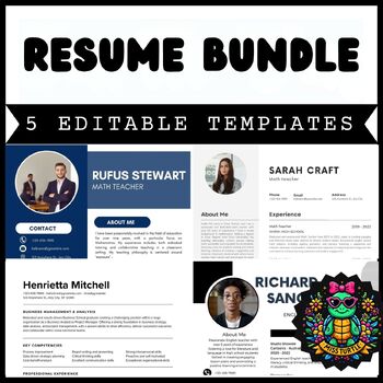 Preview of 2024 Ultimate Resume Templates Bundle for Microsoft Word and Google Slides!