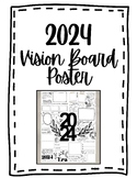 2024 Vision Board Poster - New Year - Reflection - Goal Se