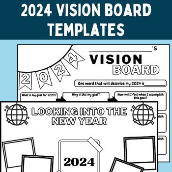 2024 Vision Board Templates | Goal Setting by KekesClassroom | TPT