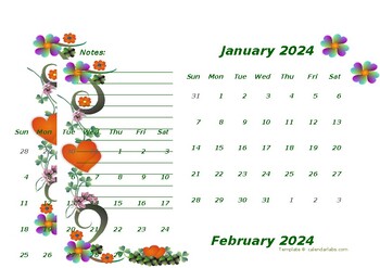 2024-blank calendar design template Printable and editable file- docx ...