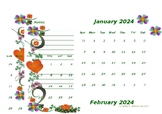 2024-blank calendar design template Printable and editable