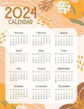 Preview of 2024 calendar - design 2024 calendar- Ready to print