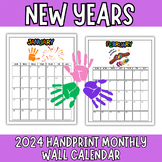2024 handprint monthly wall calendar, Keepsake art. Back f