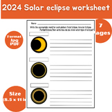 2024 solar eclipse worksheet