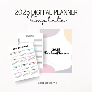 Preview of 2025 Teacher Planner Editable Canva Template