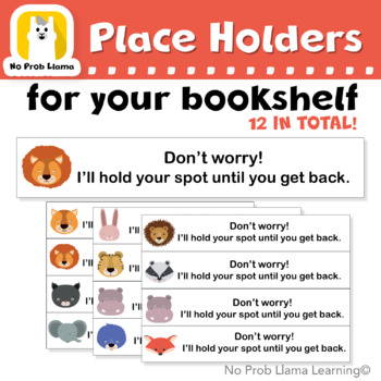 Preview of 20ct Cute Zoo Animal Theme Library and Bookshelf Markers, Class Organization
