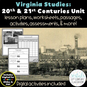 Preview of Virginia Studies: 20th and 21st Centuries Unit {Digital & PDF Included}