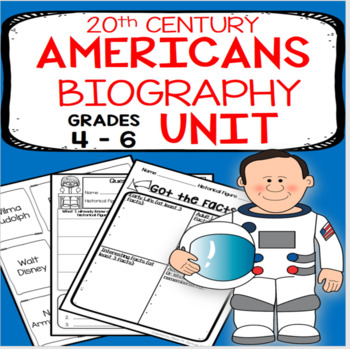 Preview of Famous Americans Biography Unit: Lesson Plan, Writing Frame, EDITABLE Organizers