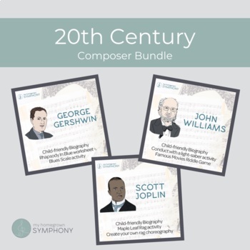 Preview of 20th Century Composer Bundle with Elementary Music Lesson Plans and Activities