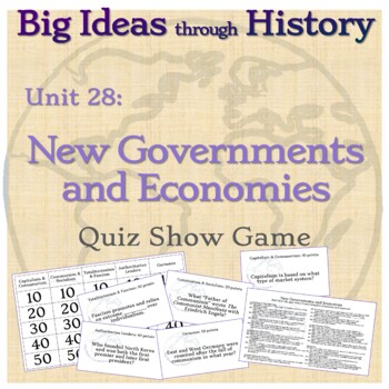 Preview of 20th Century Governments and Economies Quiz Show Game Big Ideas through History