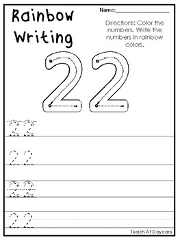 21 50 rainbow write the numbers printable worksheets