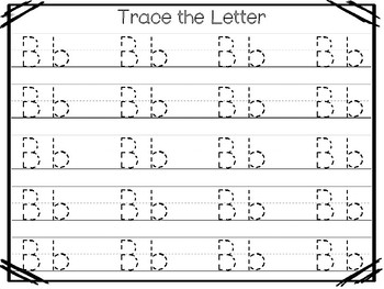 21 All About the Letter Bb No Prep Tracing Phonics Worksheets and ...